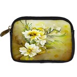 Watercolor Yellow And-white Flower Background Digital Camera Leather Case Front