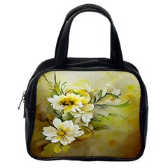 Watercolor Yellow And-white Flower Background Classic Handbag (one Side) by artworkshop