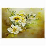 Watercolor Yellow And-white Flower Background Large Glasses Cloth (2 Sides) Front