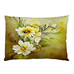 Watercolor Yellow And-white Flower Background Pillow Case