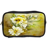 Watercolor Yellow And-white Flower Background Toiletries Bag (Two Sides) Back