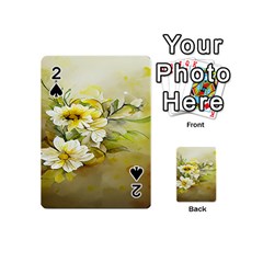 Watercolor Yellow And-white Flower Background Playing Cards 54 Designs (Mini)