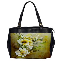 Watercolor Yellow And-white Flower Background Oversize Office Handbag by artworkshop