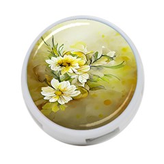 Watercolor Yellow And-white Flower Background 4-port Usb Hub (one Side) by artworkshop