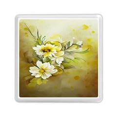 Watercolor Yellow And-white Flower Background Memory Card Reader (square) by artworkshop