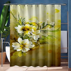 Watercolor Yellow And-white Flower Background Shower Curtain 60  X 72  (medium)  by artworkshop