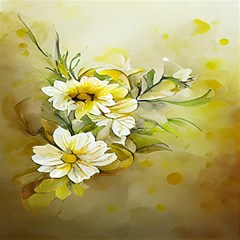 Watercolor Yellow And-white Flower Background Play Mat (rectangle) by artworkshop