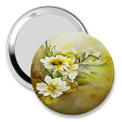 Watercolor Yellow And-white Flower Background 3  Handbag Mirrors