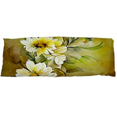 Watercolor Yellow And-white Flower Background Body Pillow Case Dakimakura (two Sides) by artworkshop