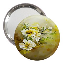 Watercolor Yellow And-white Flower Background 3  Handbag Mirrors by artworkshop