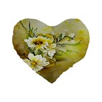 Watercolor Yellow And-white Flower Background Standard 16  Premium Heart Shape Cushions Front