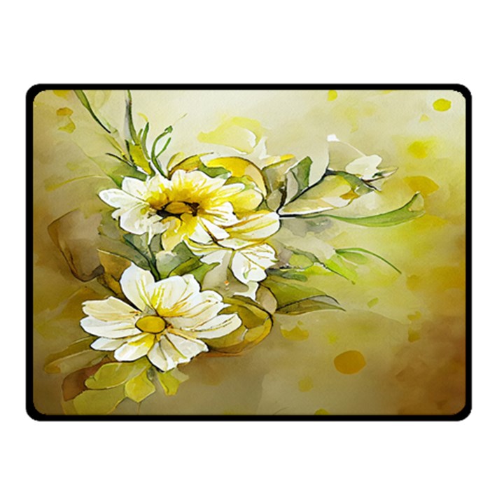 Watercolor Yellow And-white Flower Background Fleece Blanket (Small)