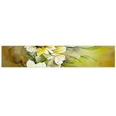 Watercolor Yellow And-white Flower Background Large Premium Plush Fleece Scarf 