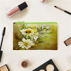 Watercolor Yellow And-white Flower Background Cosmetic Bag (xs) by artworkshop