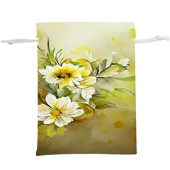 Watercolor Yellow And-white Flower Background Lightweight Drawstring Pouch (xl) by artworkshop