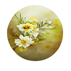 Watercolor Yellow And-white Flower Background Mini Round Pill Box (Pack of 5)