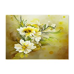 Watercolor Yellow And-white Flower Background Crystal Sticker (A4)