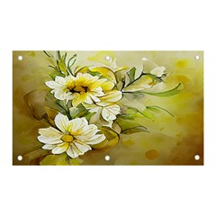 Watercolor Yellow And-white Flower Background Banner And Sign 5  X 3  by artworkshop