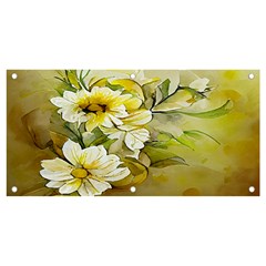 Watercolor Yellow And-white Flower Background Banner And Sign 4  X 2  by artworkshop