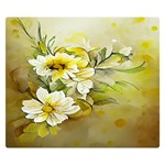 Watercolor Yellow And-white Flower Background One Side Premium Plush Fleece Blanket (Small) 50 x40  Blanket Front