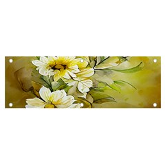 Watercolor Yellow And-white Flower Background Banner And Sign 6  X 2  by artworkshop