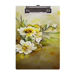 Watercolor Yellow And-white Flower Background A5 Acrylic Clipboard by artworkshop