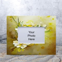 Watercolor Yellow And-white Flower Background White Tabletop Photo Frame 4 x6  by artworkshop