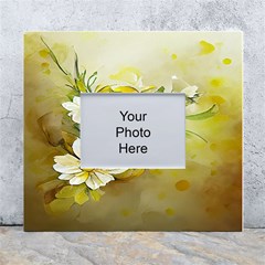 Watercolor Yellow And-white Flower Background White Wall Photo Frame 5  X 7  by artworkshop