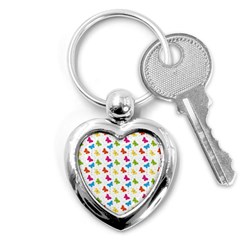 Butterfly Pattern Design Wallpaper Background Key Chain (heart) by Ravend