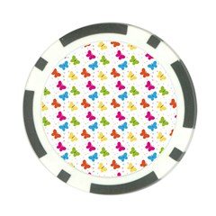 Butterfly Pattern Design Wallpaper Background Poker Chip Card Guard by Ravend