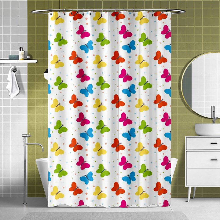 Butterfly Pattern Design Wallpaper Background Shower Curtain 48  x 72  (Small) 