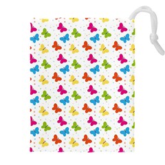 Butterfly Pattern Design Wallpaper Background Drawstring Pouch (4xl) by Ravend