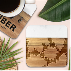 Graphic Design Wallpaper Abstract Marble Wood Coaster (square)