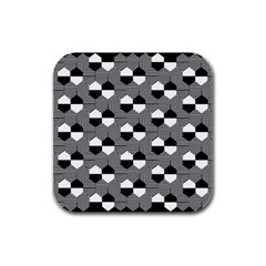 Geometric Pattern Line Form Texture Structure Rubber Square Coaster (4 Pack) by Ravend