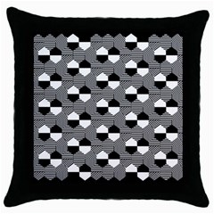 Geometric Pattern Line Form Texture Structure Throw Pillow Case (black) by Ravend