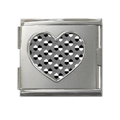 Geometric Pattern Line Form Texture Structure Mega Link Heart Italian Charm (18mm) by Ravend