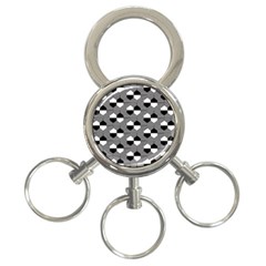 Geometric Pattern Line Form Texture Structure 3-ring Key Chain by Ravend