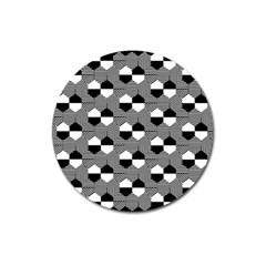 Geometric Pattern Line Form Texture Structure Magnet 3  (round) by Ravend