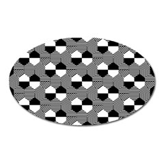 Geometric Pattern Line Form Texture Structure Oval Magnet by Ravend