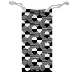 Geometric Pattern Line Form Texture Structure Jewelry Bag by Ravend