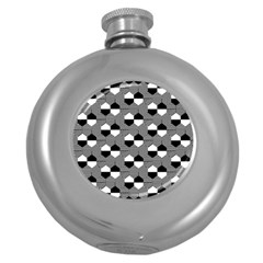 Geometric Pattern Line Form Texture Structure Round Hip Flask (5 Oz) by Ravend