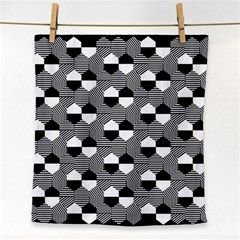 Geometric Pattern Line Form Texture Structure Face Towel by Ravend