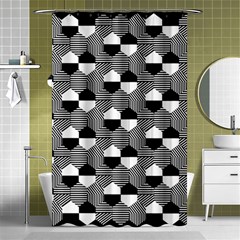 Geometric Pattern Line Form Texture Structure Shower Curtain 48  X 72  (small)  by Ravend