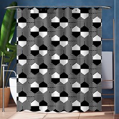 Geometric Pattern Line Form Texture Structure Shower Curtain 60  X 72  (medium)  by Ravend