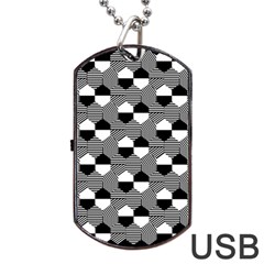 Geometric Pattern Line Form Texture Structure Dog Tag Usb Flash (one Side) by Ravend