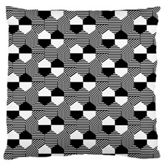 Geometric Pattern Line Form Texture Structure Large Cushion Case (one Side) by Ravend