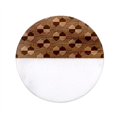 Geometric Pattern Line Form Texture Structure Classic Marble Wood Coaster (round)  by Ravend