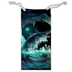 Sculpture Dinosaur Shark Frozen Winter Fantasy Jewelry Bag by Ravend