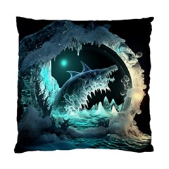 Sculpture Dinosaur Shark Frozen Winter Fantasy Standard Cushion Case (one Side) by Ravend