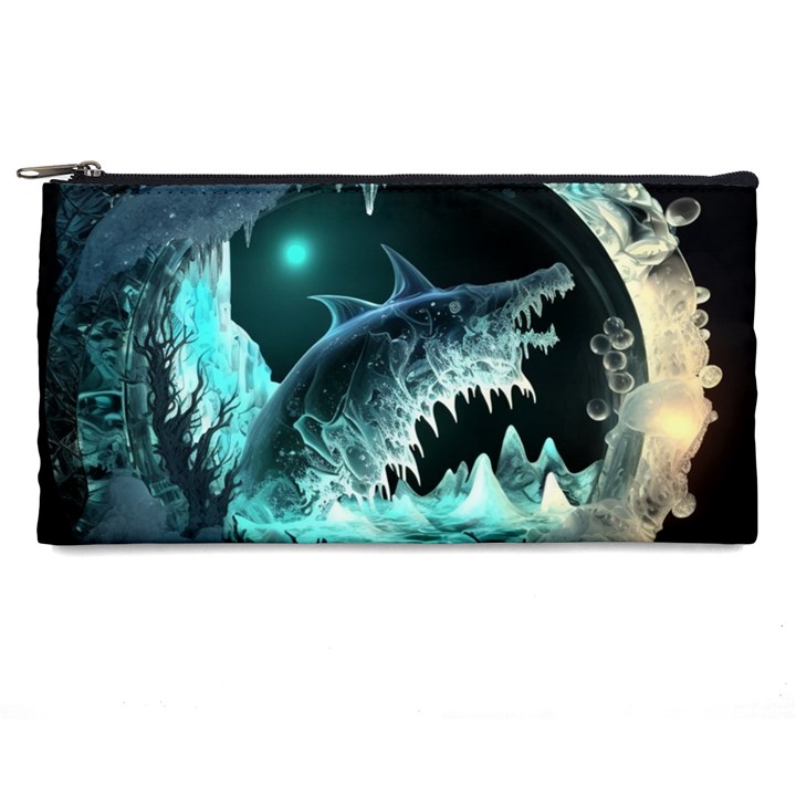 Sculpture Dinosaur Shark Frozen Winter Fantasy Pencil Case